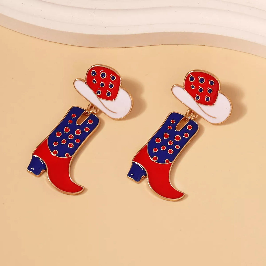 Cowgirl Boot and Hat Dangle Earrings stylishly crafted for trendy women’s fashion, perfect for casual dresses and event dresses women.
