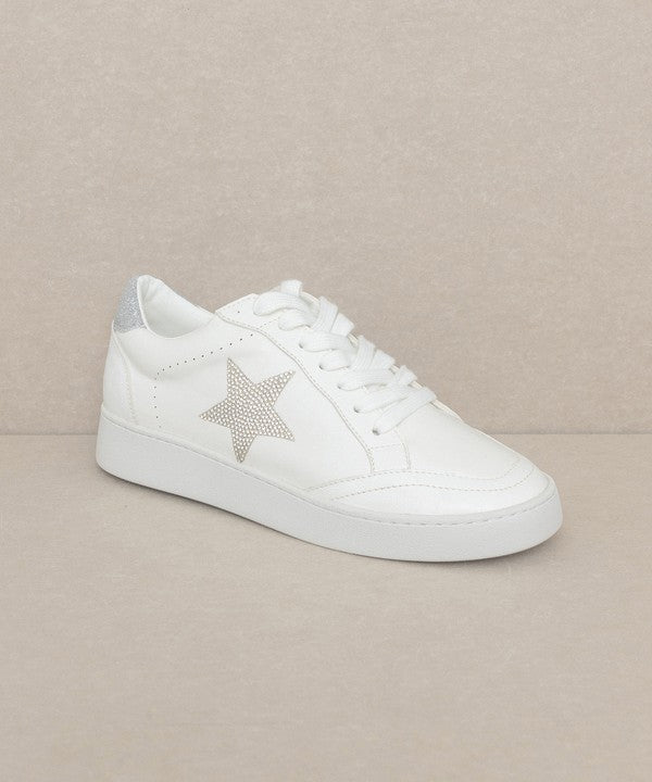 AUTUMN-CLASSIC SNEAKERS low top casual shoes with rhinestone star, perfect for women’s boutique and modern women’s fashion.