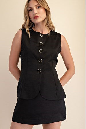 Sleeveless Round Neck Vest Romper - Evergrace by Cestlavie, women’s fashion boutique look, stylish and modest boutique wear.