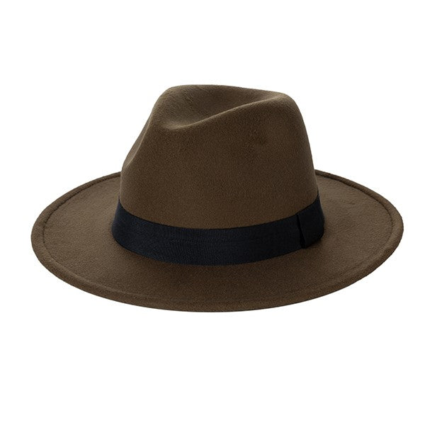 FAUX SUEDE GATSBY STYLE FEDORA hat, stylish accessory for women's boutique and fashionable women's clothing.