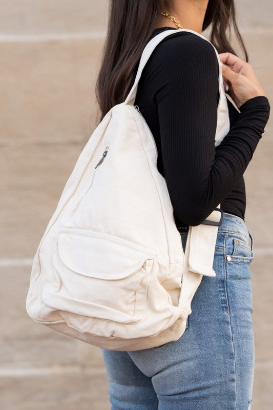 Oversized Canvas Sling, 100% cotton canvas, women’s boutique