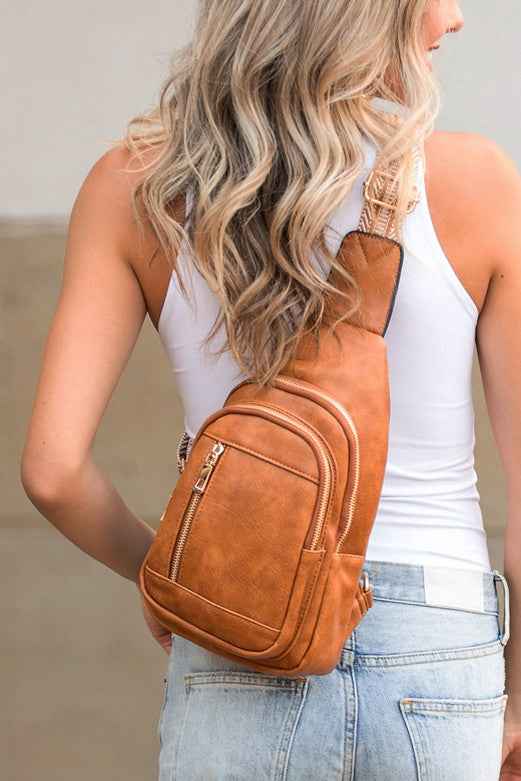 Genevive Sling Crossbody in soft vegan leather for women’s boutique