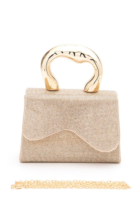 Rhinestone Iconic Top Handle Swing Clutch Bag for women’s fashion, perfect for elegant events and stylish women’s dresses.