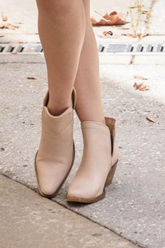 Western Style Cut Out Leather Booties for women’s boutique