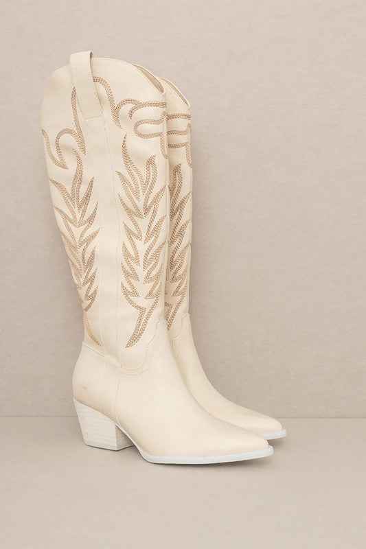 SAMARA-EMBROIDERY WESTERN KNEE HIGH BOOTS for women’s boutique