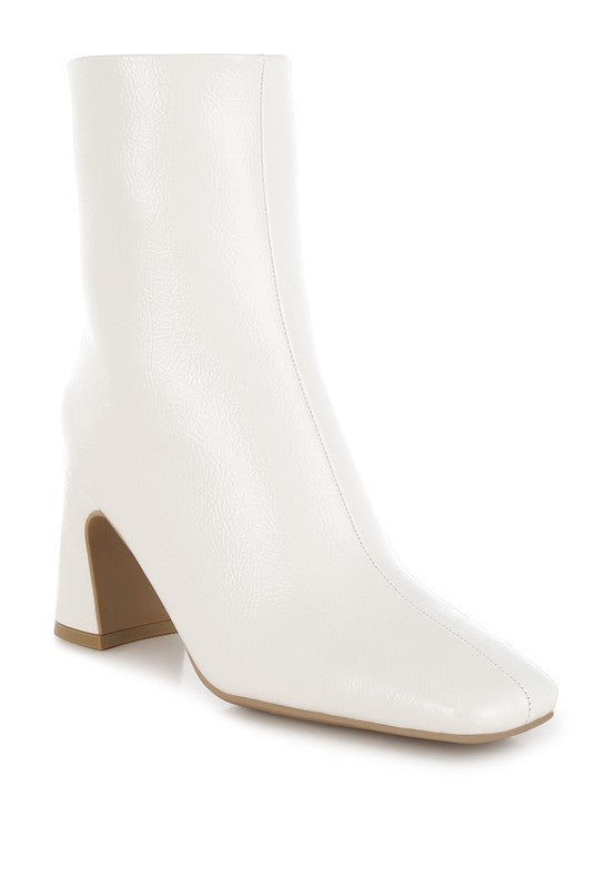 Kostaka Patent Square Toe Ankle Boots from women's boutique