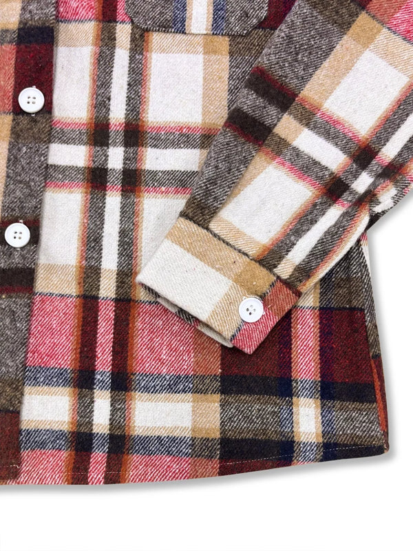 Casual Plaid Button-Down Shacket in stylish plaid pattern, perfect addition for women's boutique and trendy ladies fashion.