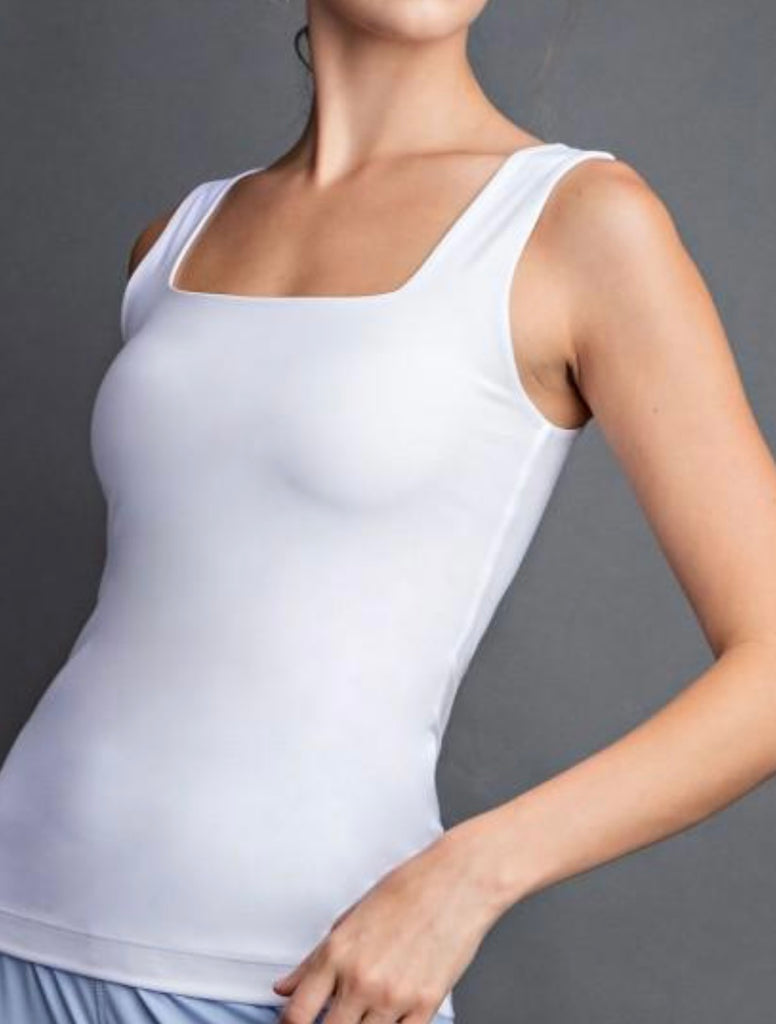 Square Neckline Sleeveless Tank Top