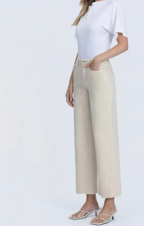 Vervet High Rise Crop Wide Leg Jeans – White Swan