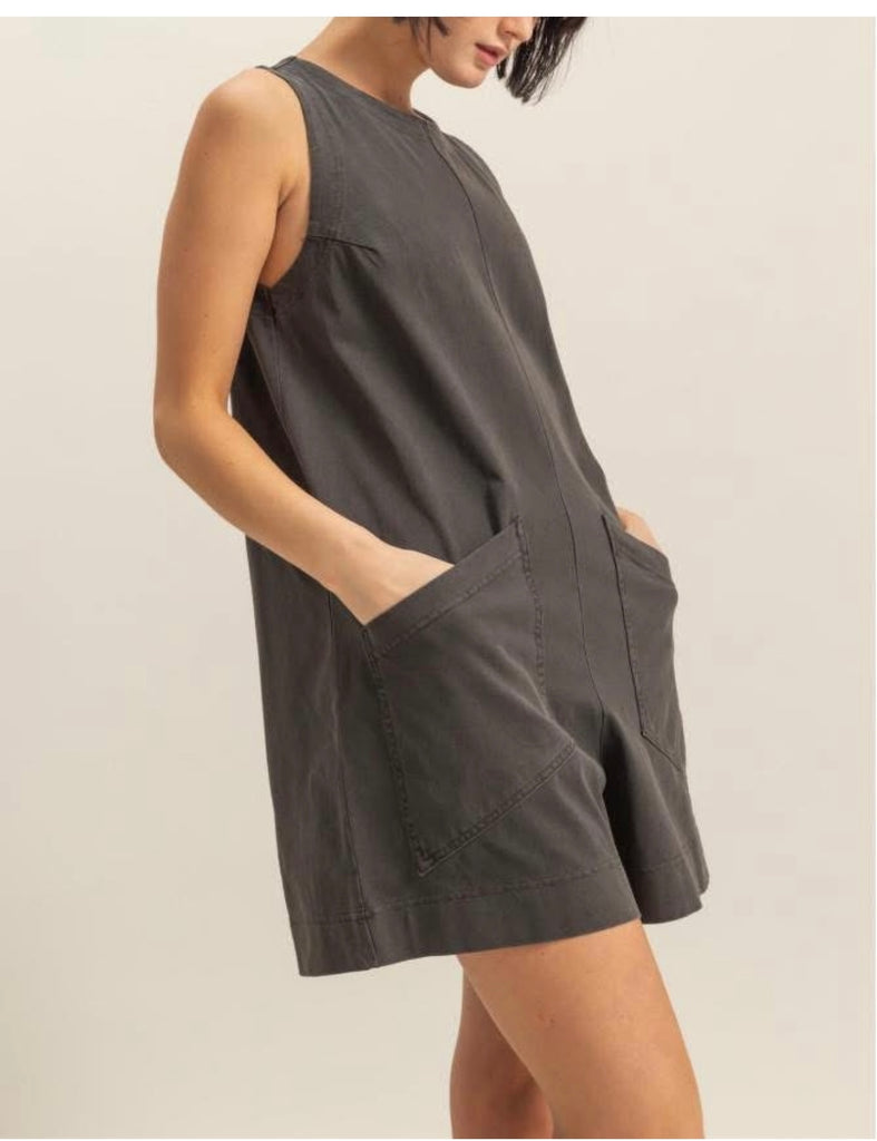 HYFVE knit oversized romper with pockets - Ever Grace by C'est La Vie, women’s boutique casual style.