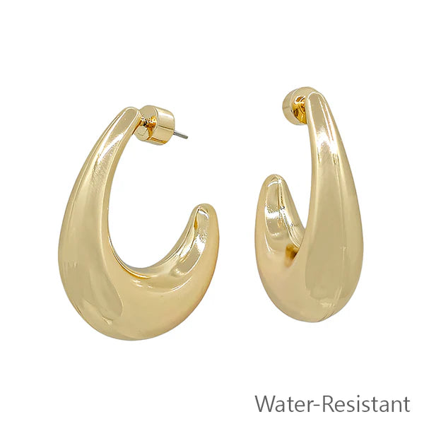 Water Resistant Thick Teardrop 1.5" Earring - Evergrace by Cestlavie, women's boutique jewelry, elegant gold earrings.