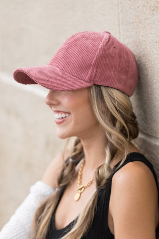 Corduroy Boyfriend Ball Cap from women’s boutique collection