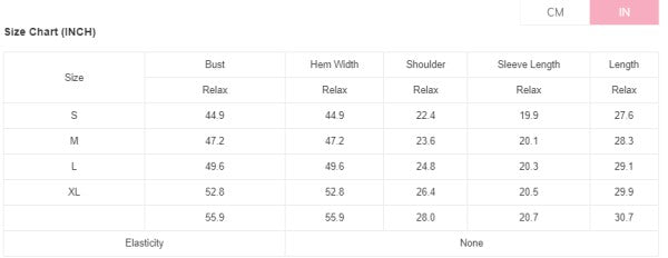 Size chart for Houndstooth Corduroy Patchwork Flap Pocket Jackets.