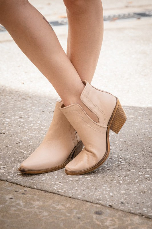 Western Style Cut Out Leather Booties for women’s boutique