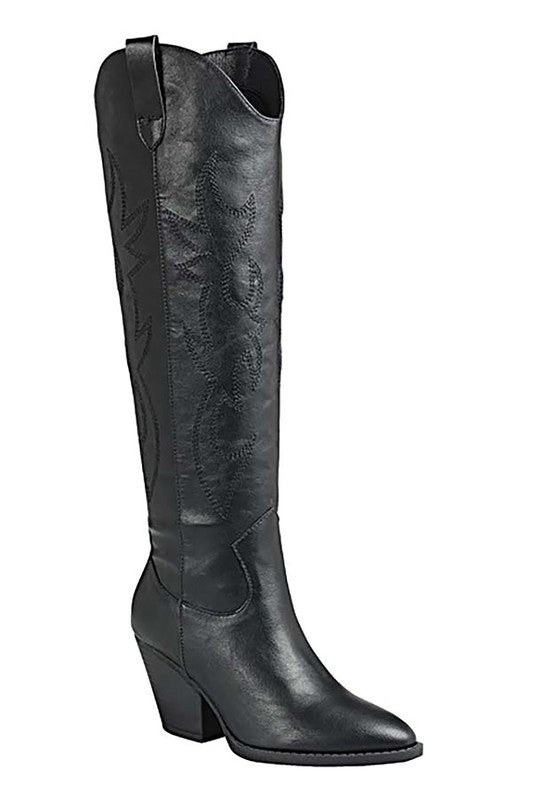 RIVER-17-KNEE HIGH WESTERN BOOT for women’s boutique, stylish western fashion, perfect for casual dresses and ladies evening outfits.