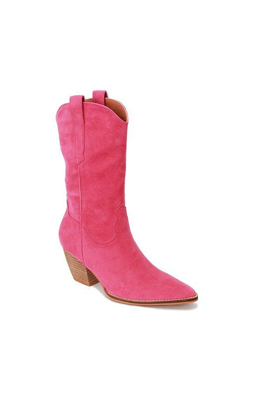 ARISA-08-WESTERN BOOTS in pink, stylish women’s footwear from a women’s boutique, perfect for casual looks.