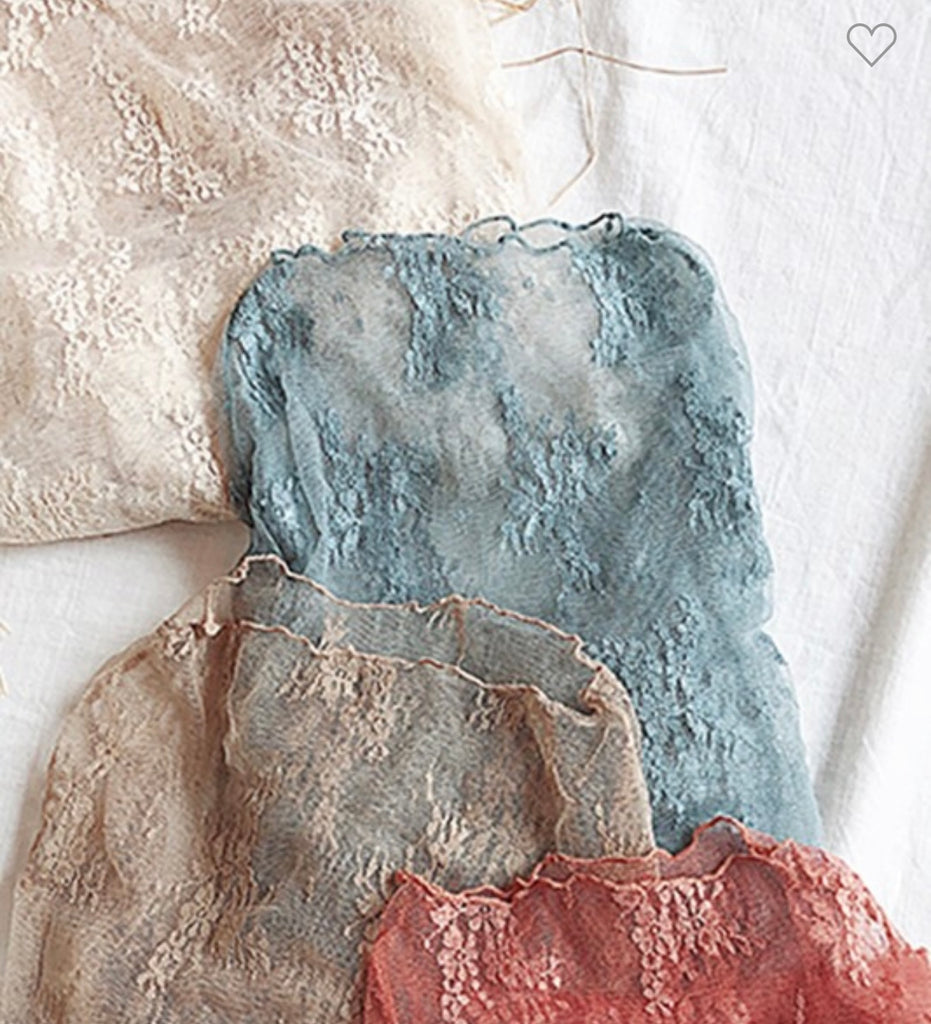 Turtleneck Sheer Lace Mesh Blouse Shirt